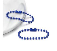 Cadena de cuentas de bolas. Cadena de bolas, 500 Uds., llavero cuentas coloridas, etiqueta for muñecas, conector mano, accesorios joyería DIY a granel(Royal Blue,Length 12cm)