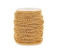 Cadena de cuentas de bolas. Cadena de bolas acero inoxidable, 5 metros, 1, mm, 2, 3, cuentas for fabricación joyería DIY(Gold Color,Beads 1.2mm)