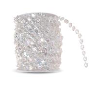 Cadena de Cuentas de Cristal para Lámpara, 10 mm 30 m Transparente para Guirnalda de Lámparas, Rollo de Cadena de Cuentas de Colores Acrílico Decorativo, Accesorios para Festivales