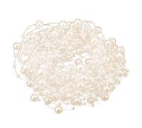 Cadena de Cuentas de Hilo de Pesca con Perlas Artificiales, Decoración de Bricolaje de 10 M para Bodas, Accesorios de Prendas y Decoración del Hogar (Beige)