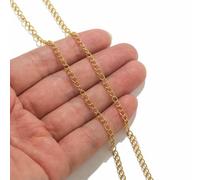 Cadena de cuentas de labios de 2 metros, de acero inoxidable, para hacer joyas, collares, pulseras, accesorios, cadena dorada - JC111G3