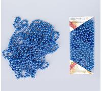 Cadena de Cuentas de Navidad Azul Brillante de 7,2 m, Guirnalda de Cuentas de Navidad metálica, Perlas Artificiales, oropel para Colgar en el árbol de Navidad, Decoraciones de Bricolaje, Arte y