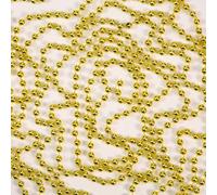 Cadena de cuentas de Navidad dorada brillante de 7,2 m, guirnalda de cuentas de Navidad metálica, perlas artificiales, oropel para colgar en el árbol de Navidad, decoración para manualidades, joyería