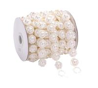 Cadena De Cuentas De Perlas 1 metro/2 metros ABS perlas de imitación cadena bandas adornos costura for DIY boda fiesta artesanía diadema Para Decoración(AA196 1m)