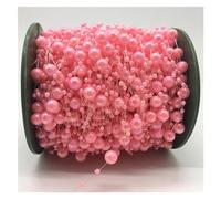 Cadena De Cuentas De Perlas 5 yardas/lote de cuentas 8mm, perlas artificiales, cadena, guirnalda flores, decoración for fiesta boda, tocados for novias Para Decoración(27)