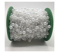 Cadena De Cuentas De Perlas 5 yardas/lote de cuentas 8mm, perlas artificiales, cadena, guirnalda flores, decoración for fiesta boda, tocados for novias Para Decoración(01)