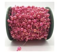 Cadena De Cuentas De Perlas 5 yardas/lote de cuentas 8mm, perlas artificiales, cadena, guirnalda flores, decoración for fiesta boda, tocados for novias Para Decoración(19)