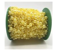 Cadena De Cuentas De Perlas 5 yardas/lote de cuentas 8mm, perlas artificiales, cadena, guirnalda flores, decoración for fiesta boda, tocados for novias Para Decoración(04)