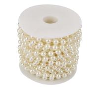 Cadena de cuentas Garland Rose Pearl Bead Roll Pearl Wire Beads Cortina Decoración Boda(Beige)
