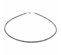 Cadena de Diamante Collar Negro Diamantes Rohdiamanten Gris Antracita 925 Plata
