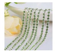 Cadena de diamantes de imitación de cristal de 1 metro, de 2 a 4 mm, for coser y pegar, accesorios for manualidades y prendas(LightGreen,SS8-2.5mm)