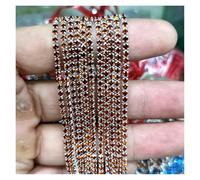 Cadena de diamantes de imitación de cristal de 1 metro, de 2 a 4 mm, for coser y pegar, accesorios for manualidades y prendas(DeepCoffee,SS6-2mm)