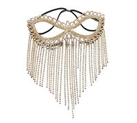 Cadena de diamantes de imitación de cristal para danza del vientre, mascarada, cara brillante, joyería de lujo para el cabello para niñas, One Size, como se describe, como se describe