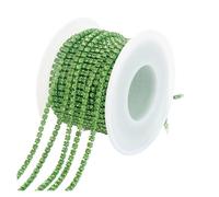 Cadena De Diamantes Imitación 1/10Yard Rhinestone Chain Glitter Crystal Sew On Glue On Rhinestones for Clothes DIY Garment Accessories Trim Cup Chain(Peridot,10 YARDS_SS8 2.5MM)