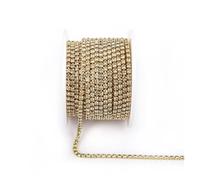 Cadena De Diamantes Imitación Arrival Colorful Rhinestone Chains Dense Fancy Chain Apparel Sewing Glass Rhinestone Cup Chain With Colorful base(Jonquil,SS8(2.5mm)-10yards)