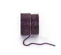 Cadena De Diamantes Imitación Arrival Colorful Rhinestone Chains Dense Fancy Chain Apparel Sewing Glass Rhinestone Cup Chain With Colorful base(Amethyst,SS6(2mm)-5yards)