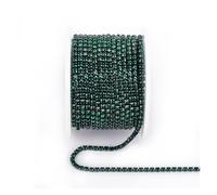 Cadena De Diamantes Imitación Arrival Colorful Rhinestone Chains Dense Fancy Chain Apparel Sewing Glass Rhinestone Cup Chain With Colorful base(Emerald,SS12(3mm)-5yards)