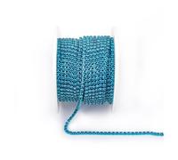 Cadena De Diamantes Imitación Arrival Colorful Rhinestone Chains Dense Fancy Chain Apparel Sewing Glass Rhinestone Cup Chain With Colorful base(Capri Blue,SS12(3mm)-10yards)