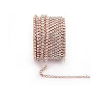 Cadena De Diamantes Imitación Arrival Colorful Rhinestone Chains Dense Fancy Chain Apparel Sewing Glass Rhinestone Cup Chain With Colorful base(KC Gold Crystal,SS6(2mm)-5yards)