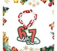 Cadena de elfo 67, impresión 3D navideña "170.2 cm, 67 accesorios de elfo, cadenas rojas y blancas, cadena de espíritu 67, accesorio impreso en 3D, talla única, PLA, No es una piedra preciosa