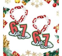 Cadena de elfo 67, impresión 3D navideña "170.2 cm, 67 accesorios de elfo, cadenas rojas y blancas, cadena de espíritu 67, accesorio impreso en 3D, talla única, PLA, No es una piedra preciosa