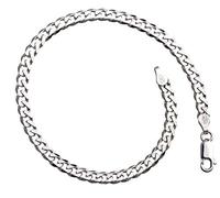Cadena de eslabones - Ancho 4 mm - Plata 925, longitud a elegir entre 16 cm y 25 cm, 16 centimeters, Plata de ley