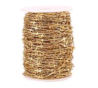 Cadena de eslabones cruzados de acero inoxidable dorado de 1 metro para hombres y mujeres, cadena extensora, gargantillas, joyas, pulseras de acero inoxidable, collares, talla única, como se describe
