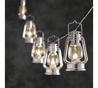 Cadena de farolillos LED., plástico, plata, talla única