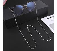 Cadena De Gafas Con Cuentas De Perlas Para Mujer, Cadenas De Gafas De Sol A La Moda, Cordones, Correa Para El Cuello, Cuerda Para Leer, Cordón Para Gafas, Nuevo Regalo,B-Plata