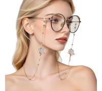 Cadena de Gafas Soporte y Cordón con Lentes de Sol y Diseño | Soporte para gafas alrededor del cuello Para el Trabajo de Escritorio Cuello Madres Hijas Amigas Conjuntos Diarios Lectura y