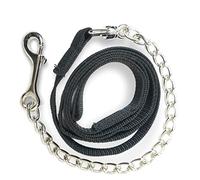Cadena de guía para caballos, conducción segura con cadena de hierro y mango de nailon, correa adecuada para sementales, perros, pony, burro, longitud 2,10 m (negro)