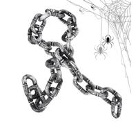 Cadena de Halloween - PP 1,515 m, 34 anillos, aspecto de metal oxidado | Accesorio ligero | Decoración de cadena falsa | Decoración de fiesta para casas embrujadas, cementerios, escenas piratas