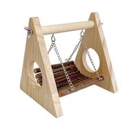 Cadena de hierro resistente suspendida para animales pequeños, hamaca de madera para pájaros y hámsteres, plataforma para arañazos, hamaca para mascotas