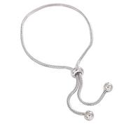 Cadena de hueso de serpiente elegante con cuentas de cobre deslizante, diseño minimalista, joyería ajustable para la muñeca, cadena de serpiente de cobre ajustable, talla única, como se describe