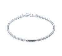 Cadena De La Serpiente Del Encanto Del Arrancador Cabe La Pulsera Europea De Los Granos Para Las Mujeres Adolescente Fuerte .925 Plata Esterlina Cierre De La Garra De La Langosta