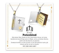Cadena de libros con cruz para niñas, regalos de joyas de Jesús, collar cristiano, bautismo cristiano, regalos de cumpleaños para adolescentes, hija, nieta, ahijada, confirmación, comunión, primera