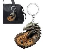 Cadena de llave Dragón Docmo, Keychain de dragón respiratoria Respirando | Ornamento de mochila para el hombro de recuerdo novedoso coleccionable para familiar