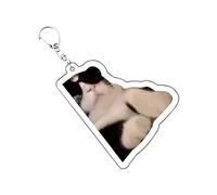 Cadena de llaves de gato genérica - Cadena de llaves de acrílico animal de gato | Adorno de moda de colección Adorno de moda Animal | Divertido gato acrílico coleccionable encanto de moda ornamento a