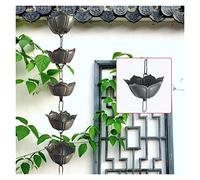 Cadena de Lluvia Cadena de lluvia del pétalo aleación aluminio for canalones for la pesada Cobre Guía agua decorativa cobre Aleros cadena drenaje codo Casa y decoración jardín(Medium)