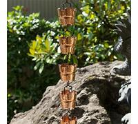 Cadena de Lluvia Cadenas de lluvia for bajantes, cadena vínculo cuadrado directo, patio japonés alero jardín la, reemplazo decorativo for detectar puntos(K 260cm)