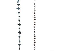 Cadena de lluvia de metal de 8.5 pies para aleros al aire libre, jardín, patio, decoración con función de guía de agua de lluvia sostenible (azul)