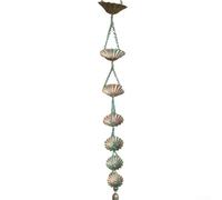 Cadena de lluvia de metal para decoración de jardín al aire libre - Cadena de lluvia de hierro forjado con sonido de campanilla de viento, 150 cm de largo, resistente a la oxidación