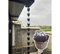 Cadena de lluvia decorativa con diseño de flores, recogedor de canalones para drenaje al aire libre y timbre de puerta delantera