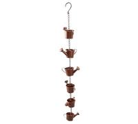 Cadena de Lluvia Elegante Cadena de Lluvia de Hervidor de Metal de Hierro, Cadena de Lluvia Colgante Decorativa para Decoración de Ilustraciones de Jardín, Cadena de Lluvia