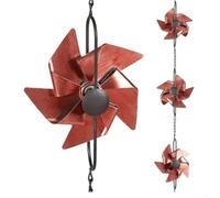 Cadena de lluvia Molino de viento tipo A Cadena de guía de agua decorativa al aire libre, cadena de drenaje de metal para canalón Downspout Decoración de jardín