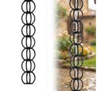 Cadena de Lluvia para Drenaje de Aleros, colector de Agua Decorativo para Exteriores, Adaptador para bajante, 2,6 Metros de Largo.