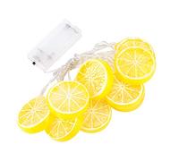 Cadena De Luces, 1,5 M 10 Leds Luces de Rodaja de Limón Cadena De Luces LED Coloridas Con Rodajas De Limón, Cadena Con Pilas, Lámpara Navideña De Jardín Para Interiores, Jardines, Patios(limón)