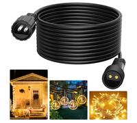 Cadena de luces de 6 m, 2 pines, cable de extensión para exteriores, IP65, impermeable, para luces esféricas, carámbanos, luces de Navidad, luces de red, cadena de luces solares