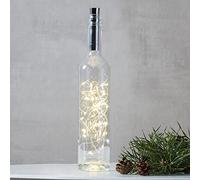 Cadena de luces de alambre para corchos de botella con 40 LEDs, luz de botella blanco cálido, con temporizador
