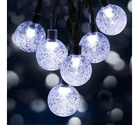 Cadena De Luces De Globo, Luz De Hadas, 36 Pies, 60 LED, 8 Modos, IP65, Bolas De Cristal Impermeables, Luces para Navidad, Dormitorio, Patio, Glorieta Y Decoración De Bodas (Blanco Frío)